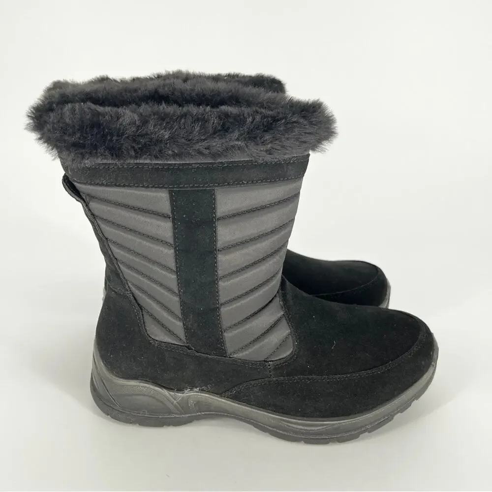 Easy Street Frazer Winter Boots Faux Fur Waterproof Black - Size 6W